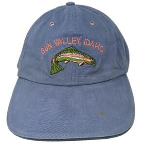 Fahrenheit Baseball Cap Blue Orange Sun Valley Idaho Rainbow Trout Fish Hat OS